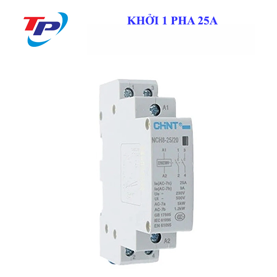 Khởi động từ 1 pha NCH8-25/02 25A 2NC 220V / chính hãng Chint / tiếp điểm thường đóng 